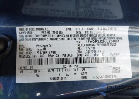 2018 Ford Focus Titanium from USA, damaged, VIN 1FADP3J29JL254861